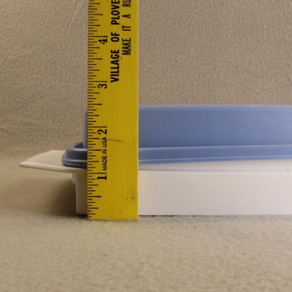 Tupperware Storage Container Rectangular Replacement Lid Base Blue White Large